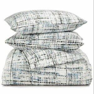 Calvin Klein Queen Set 3pcs Duvet Cover  City Plaid-storm